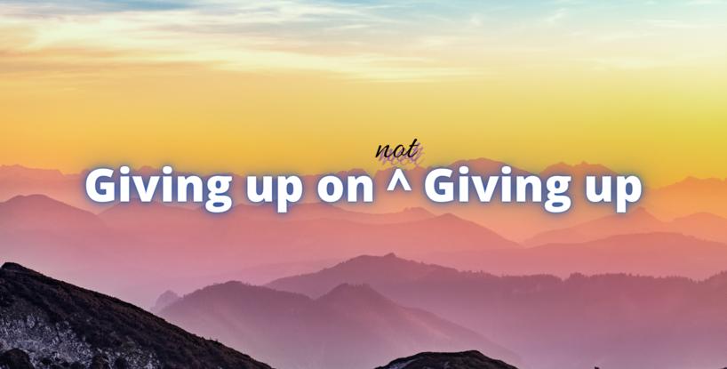 Giving Up on Not Giving Up Chapter Two